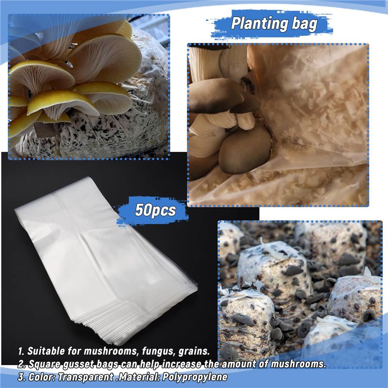 ABSJ-50Pcs 10X20 Inch PVC Mush - Mushroom Spawn Bag recensie en prijs